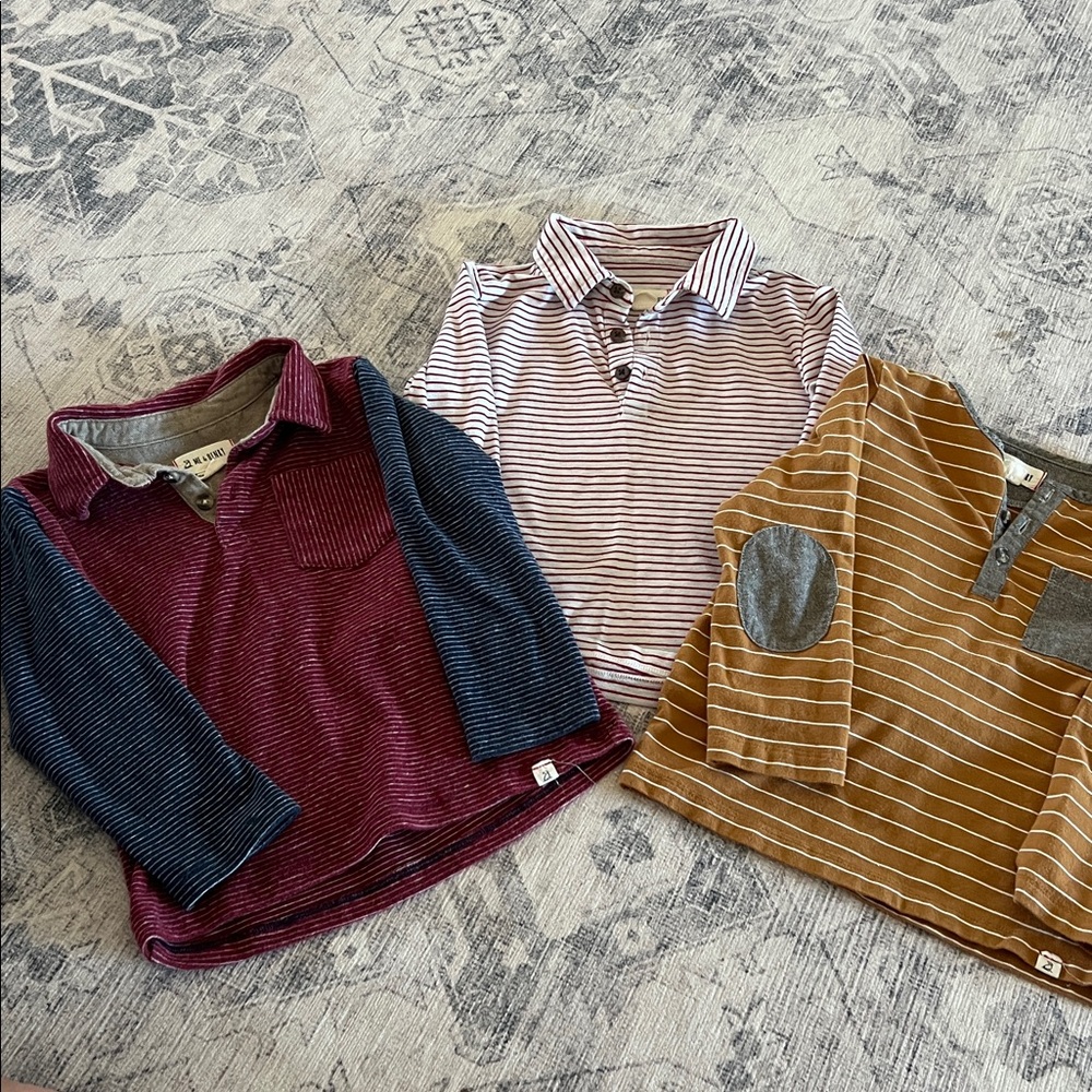Striped Long Sleeve Shirts Set